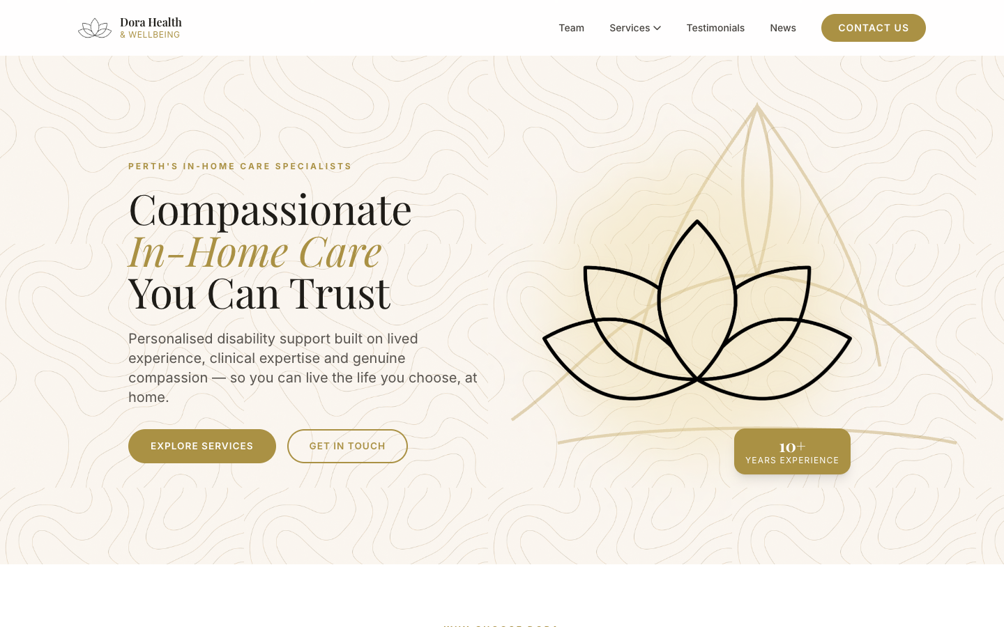 Dora Health & Wellbeing brand presence
