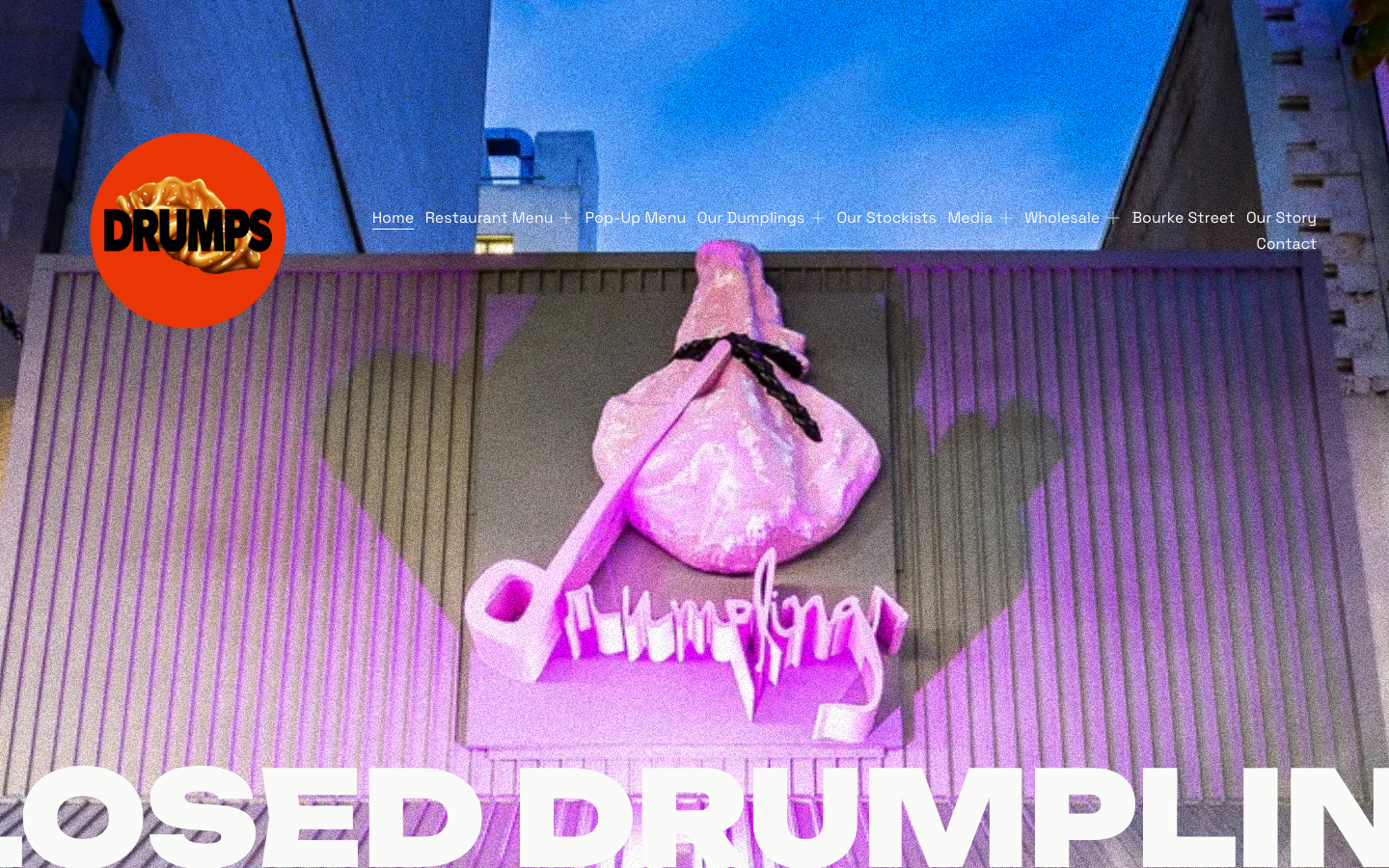 Drumplings website homepage