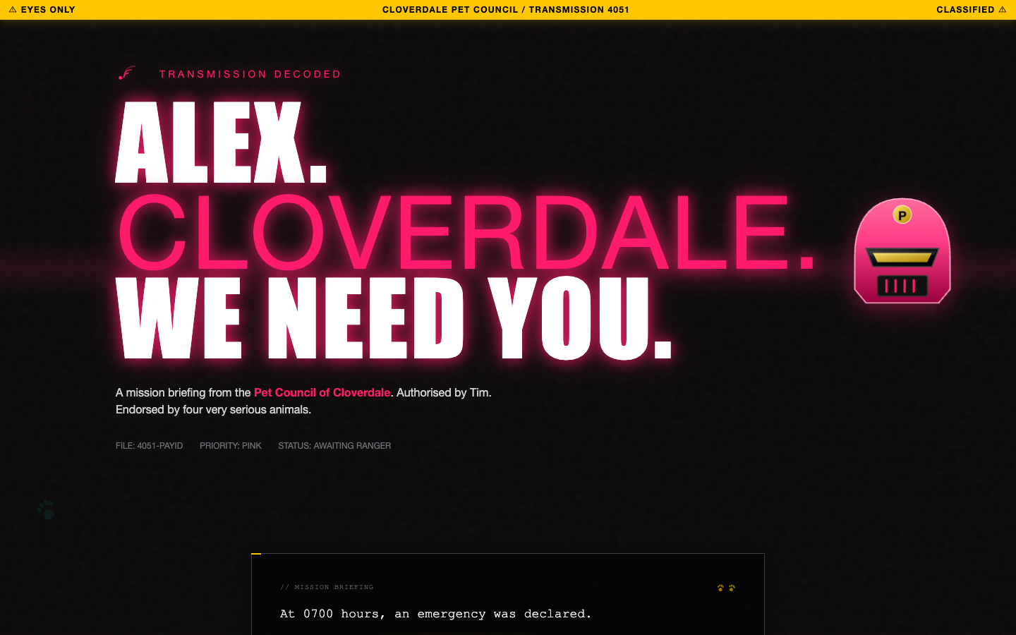 Pink Ranger of Cloverdale interactive invite