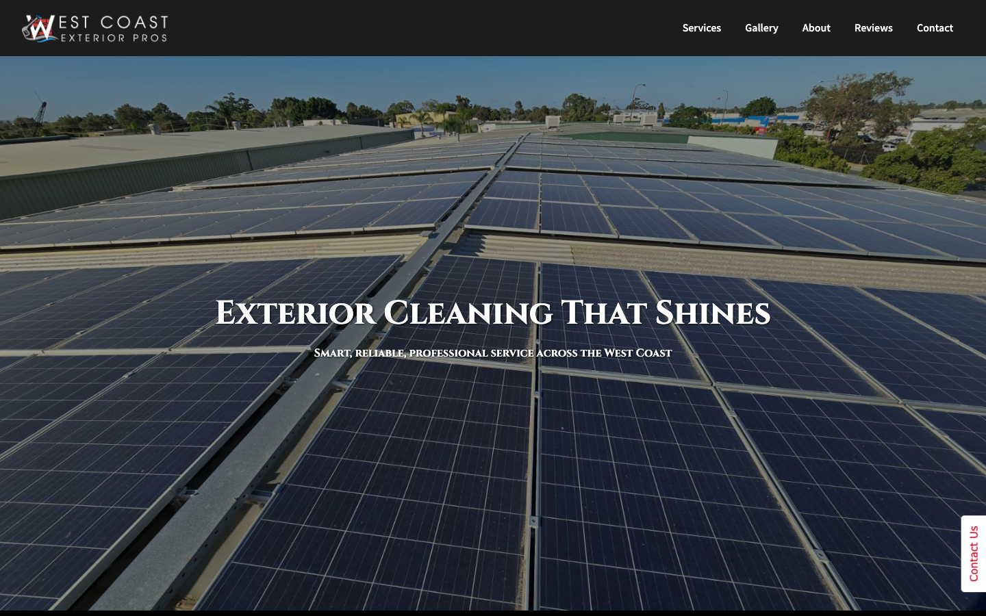 West Coast Exterior Pros website homepage